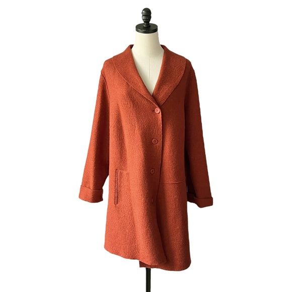Oska Boiled Wool Asymmetrical Rust CoatOSKA 4 (12/14)